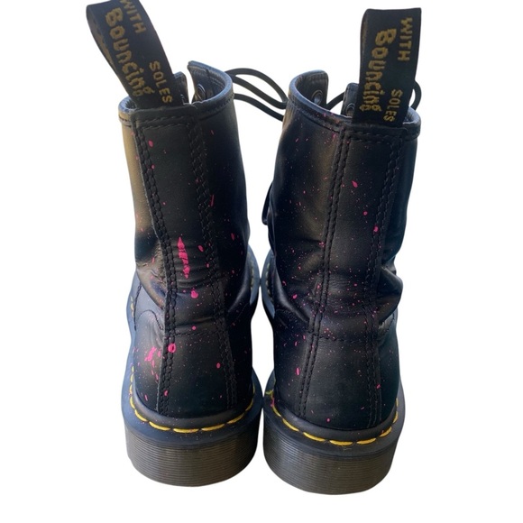 DR. MARTENS Black & Pink Combat Boots - Size 7 - Picture 4 of 8